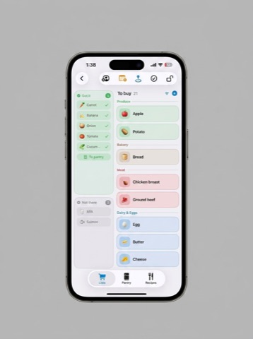 HopDrop screenshot: Shopping board